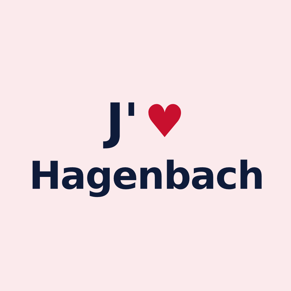 Magnet personnalisé Hagenbach — design J'aime Hagenbach