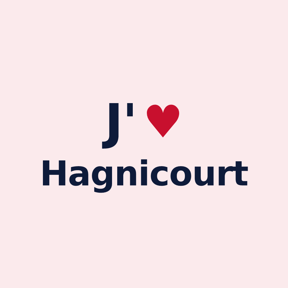 Magnet personnalisé Hagnicourt — design J'aime Hagnicourt