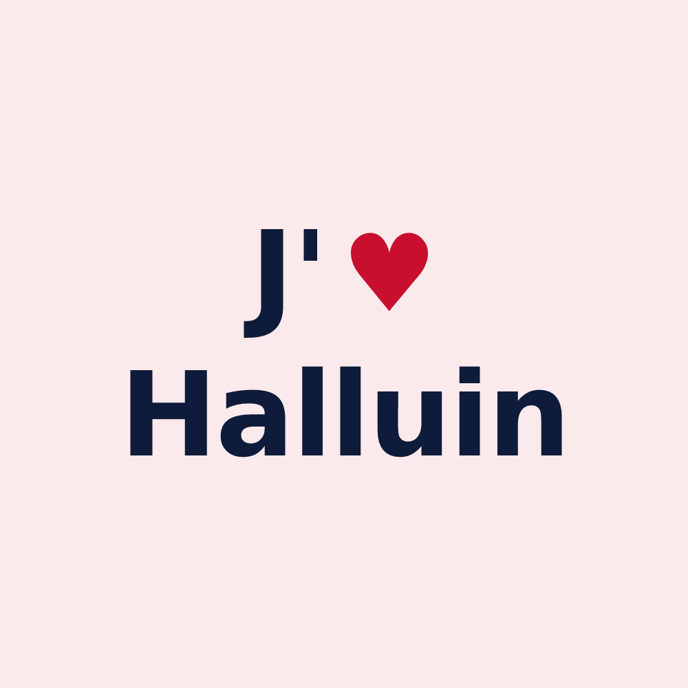 Magnet personnalisé Halluin — design J'aime Halluin