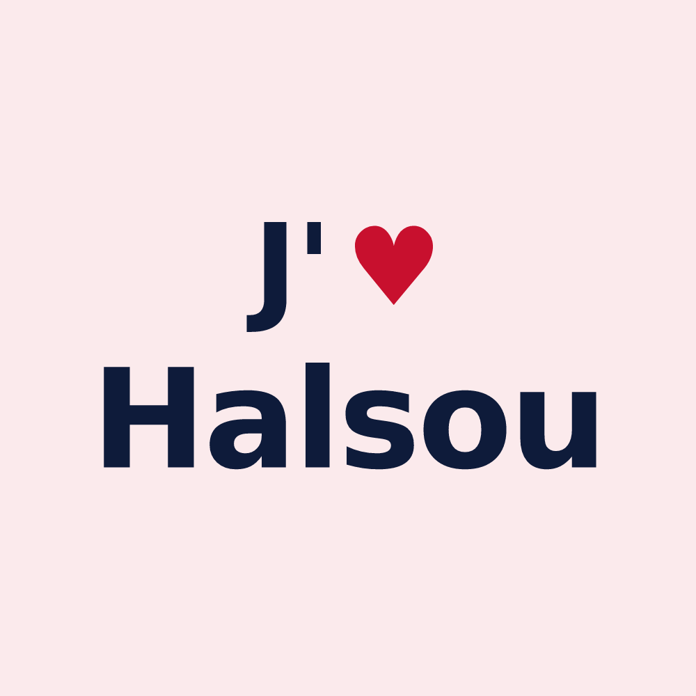 Magnet personnalisé Halsou — design J'aime Halsou
