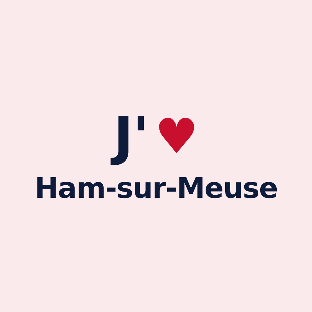 Magnet personnalisé Ham-sur-Meuse — design « J'aime Ham-sur-Meuse » imprimé sur le magnet