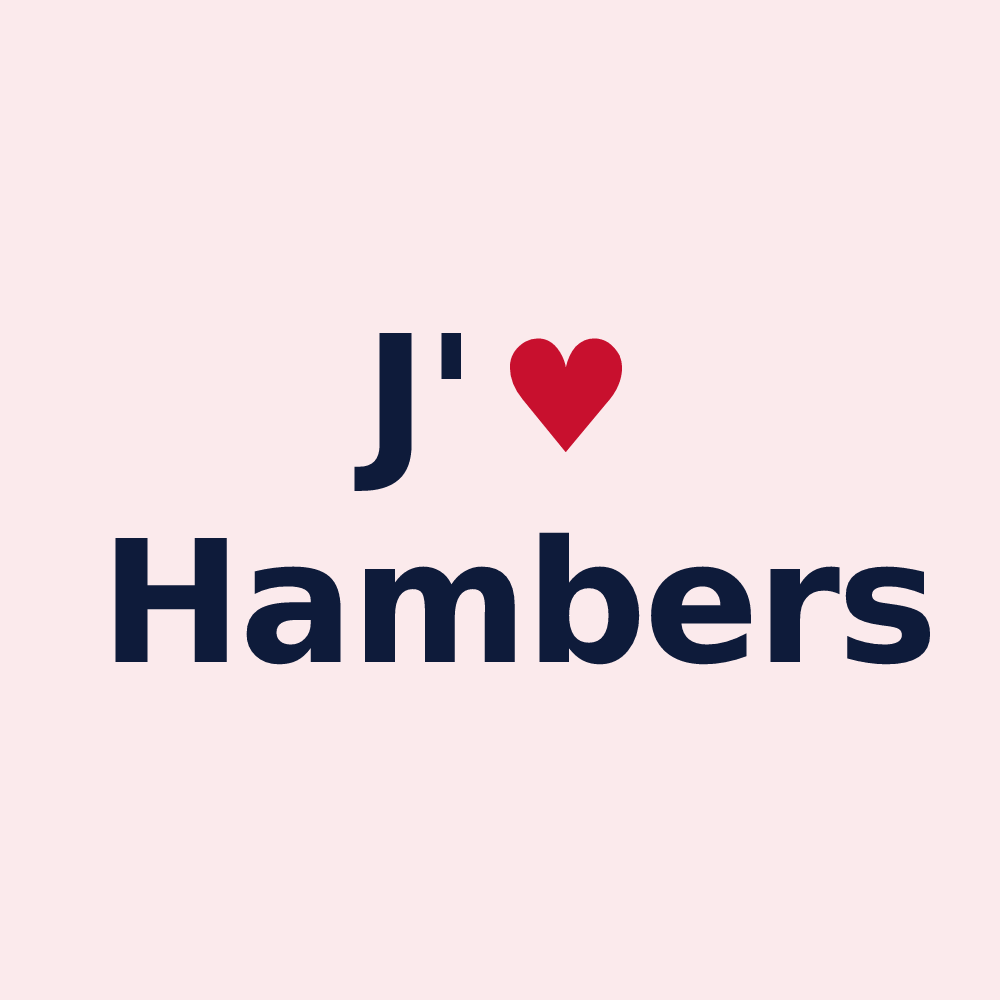 Magnet personnalisé Hambers — design « J'aime Hambers » imprimé sur le magnet