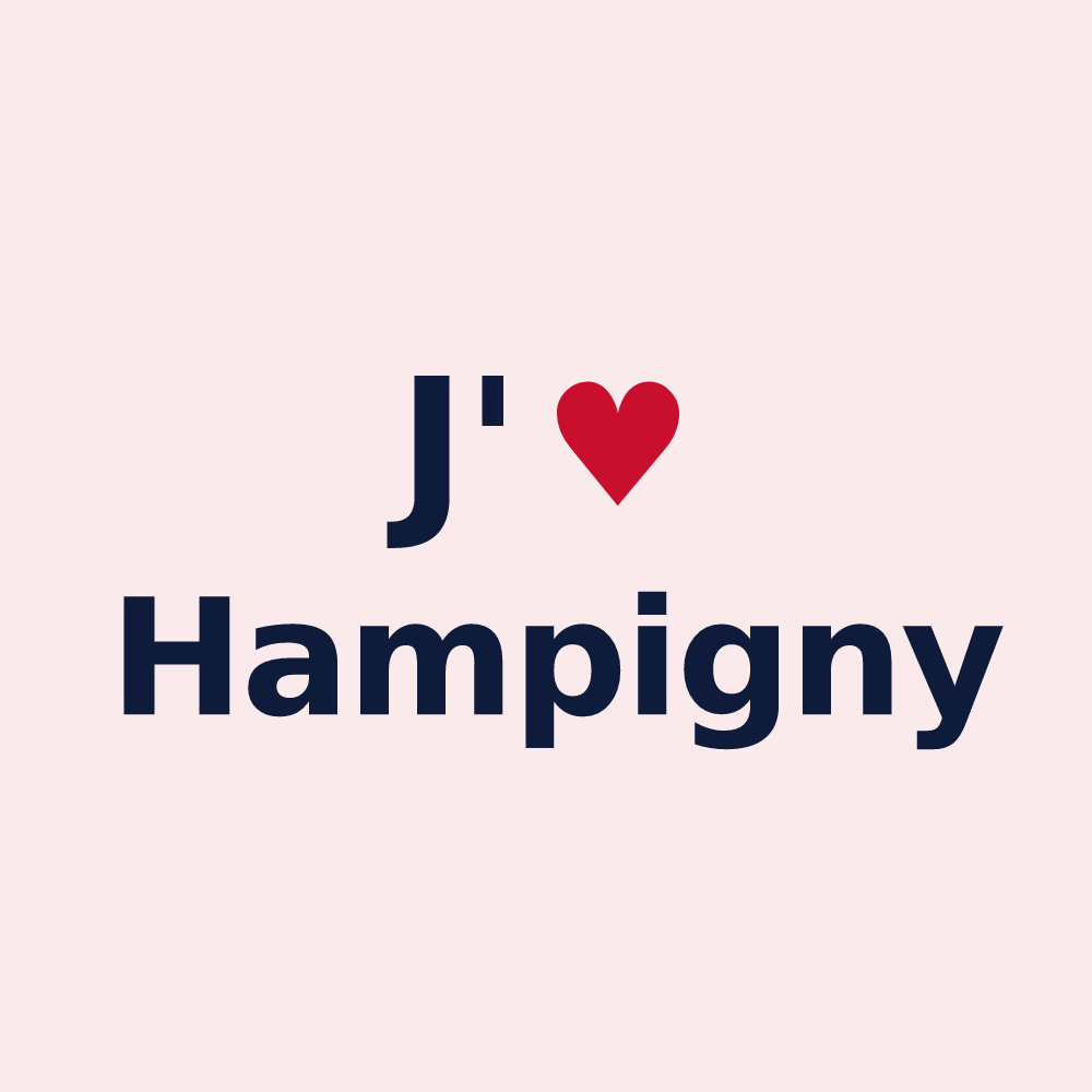 Magnet personnalisé Hampigny — design J'aime Hampigny