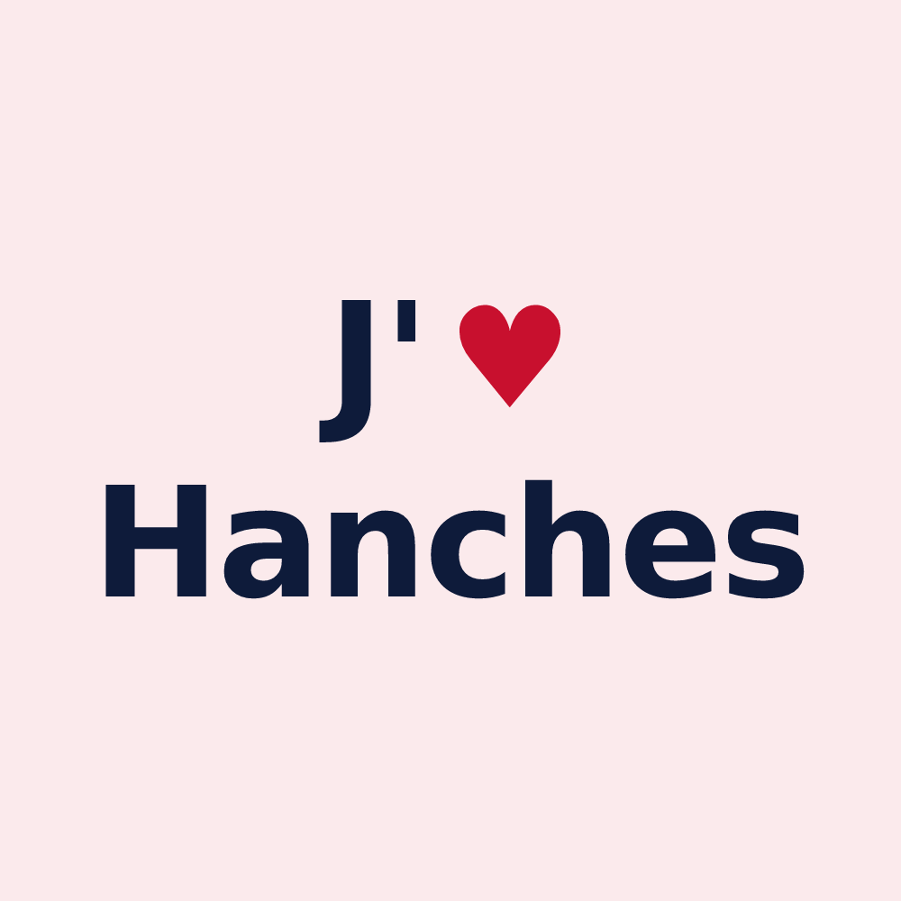 Magnet personnalisé Hanches — design J'aime Hanches