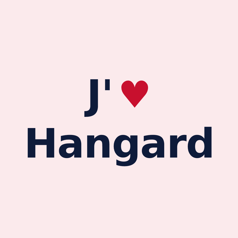 Magnet personnalisé Hangard — design J'aime Hangard