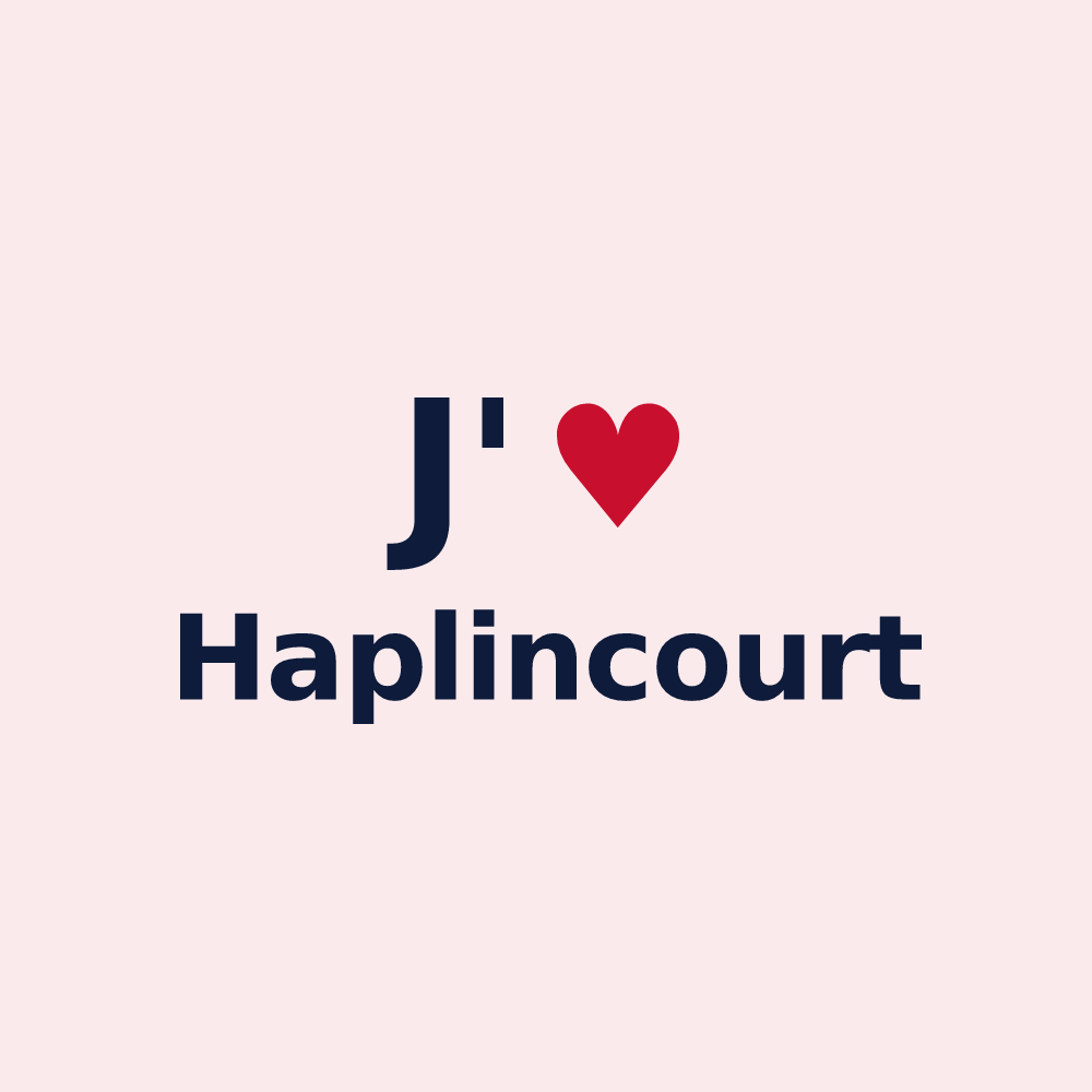 Magnet personnalisé Haplincourt — design J'aime Haplincourt