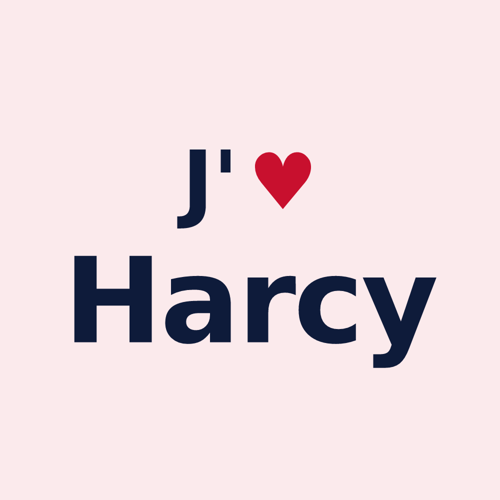 Magnet personnalisé Harcy — design J'aime Harcy