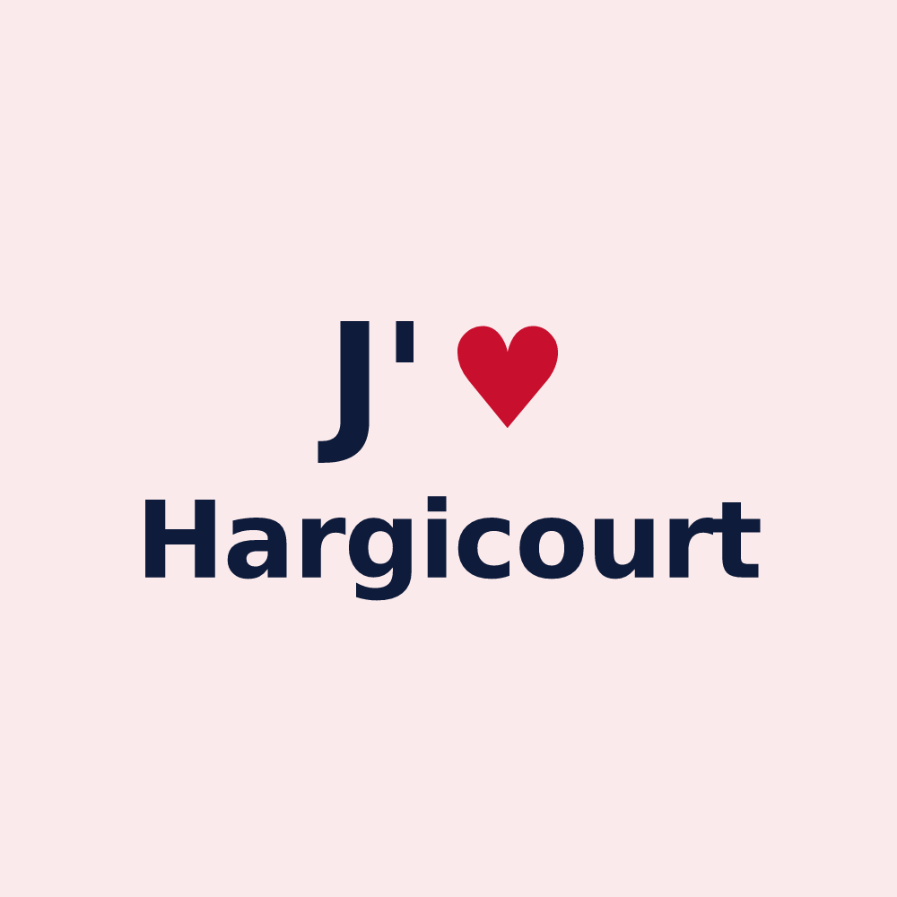 Magnet personnalisé Hargicourt — design « J'aime Hargicourt » imprimé sur le magnet