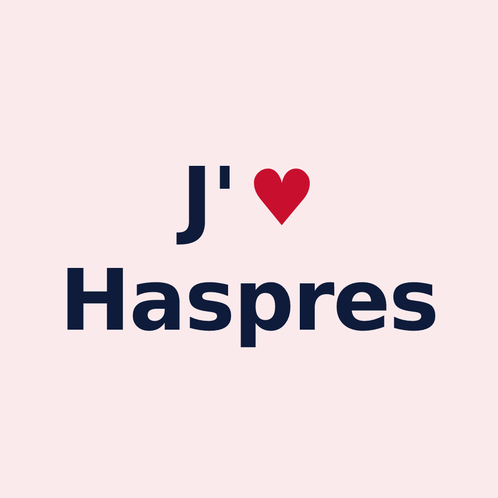 Magnet personnalisé Haspres — design « J'aime Haspres » imprimé sur le magnet
