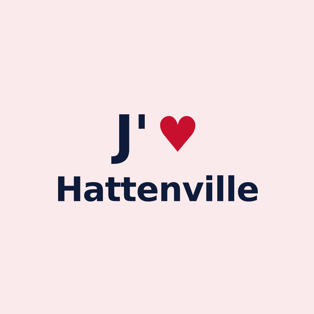 Magnet personnalisé Hattenville — design J'aime Hattenville