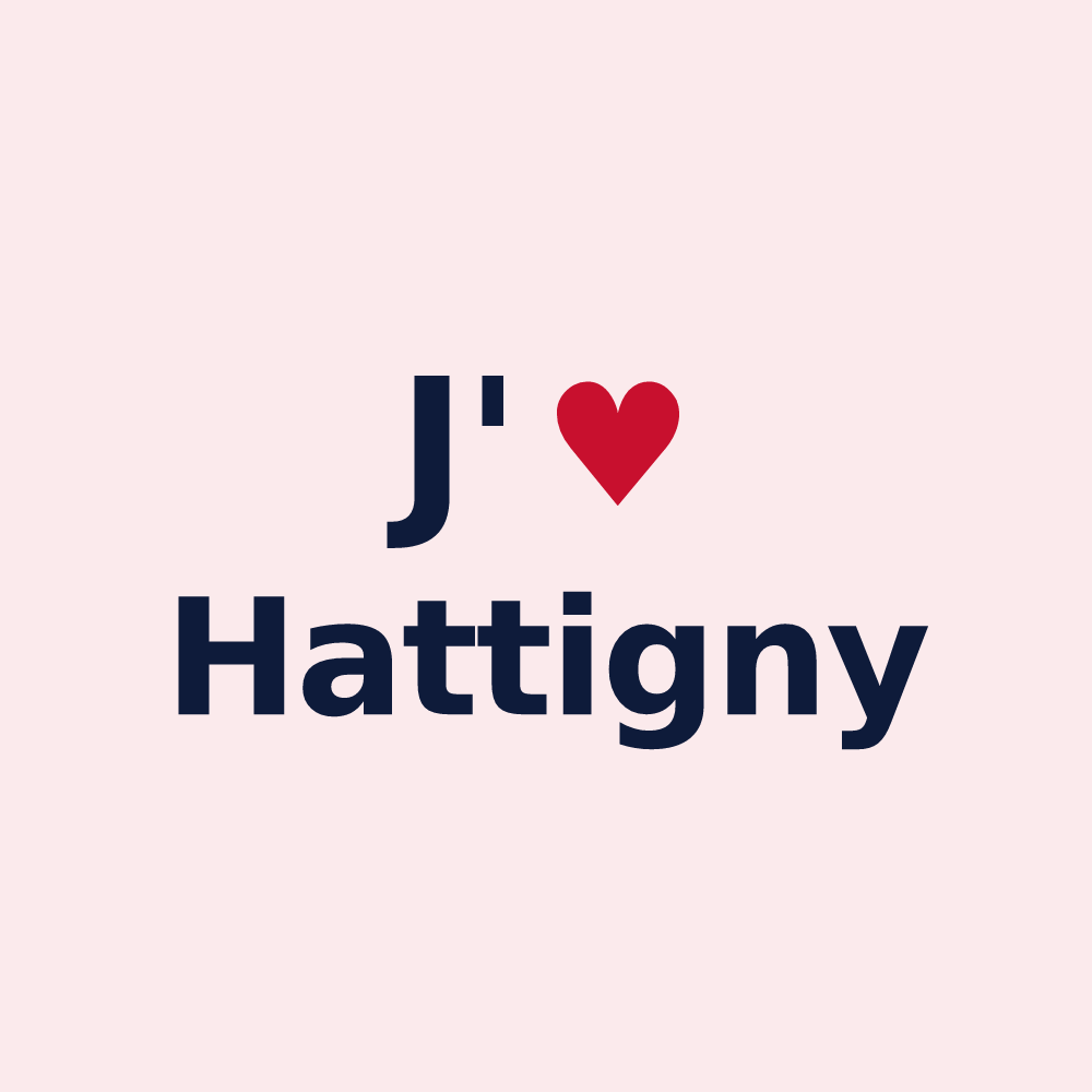 Magnet personnalisé Hattigny — design J'aime Hattigny