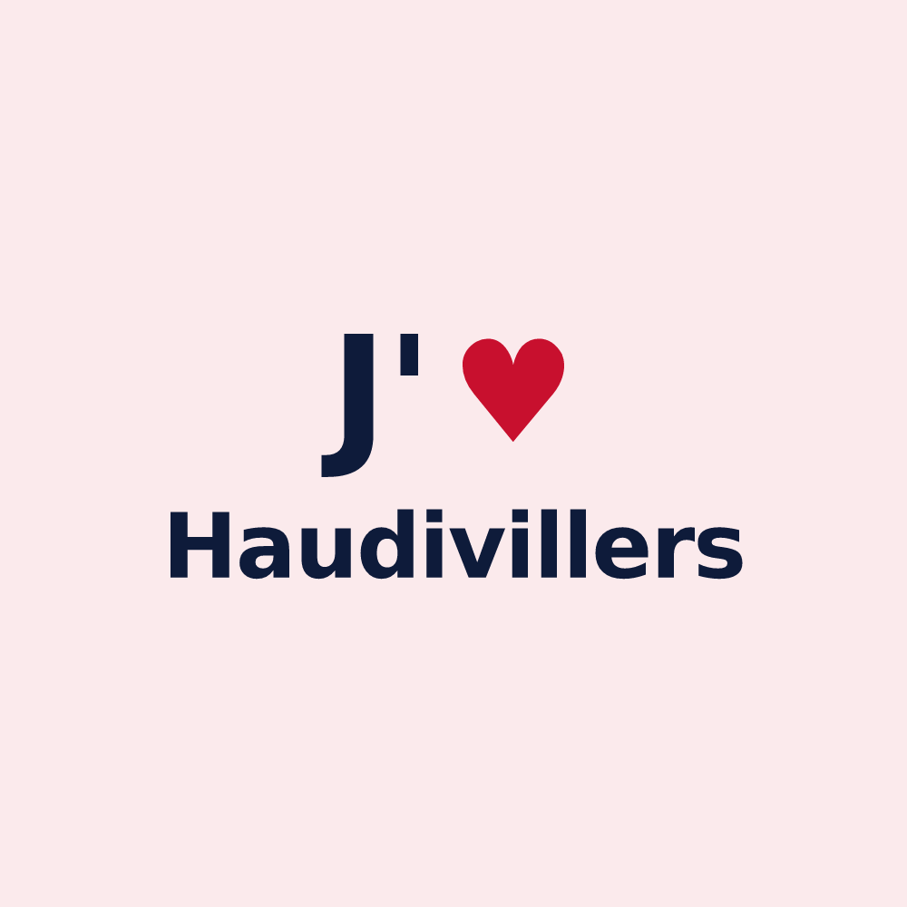 Magnet personnalisé Haudivillers — design J'aime Haudivillers