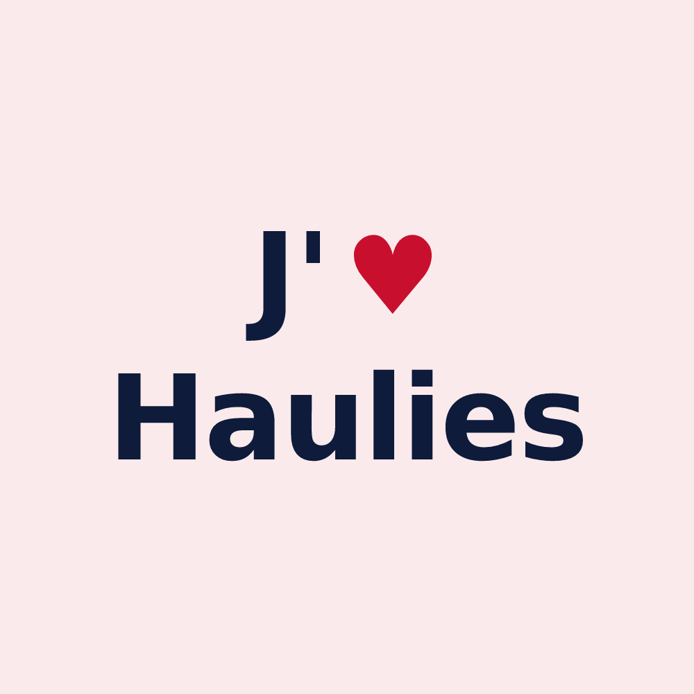 Magnet personnalisé Haulies — design « J'aime Haulies » imprimé sur le magnet