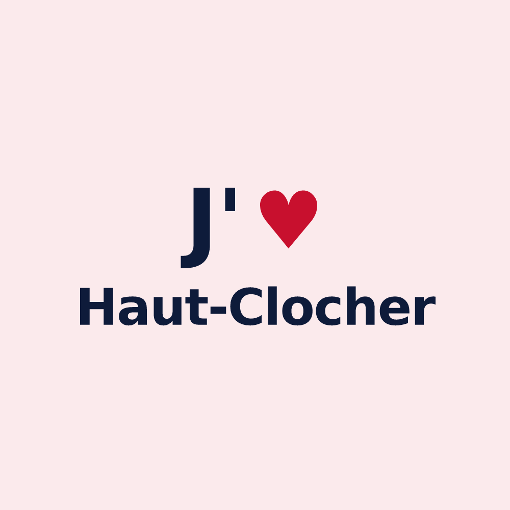 Magnet personnalisé Haut-Clocher — design J'aime Haut-Clocher