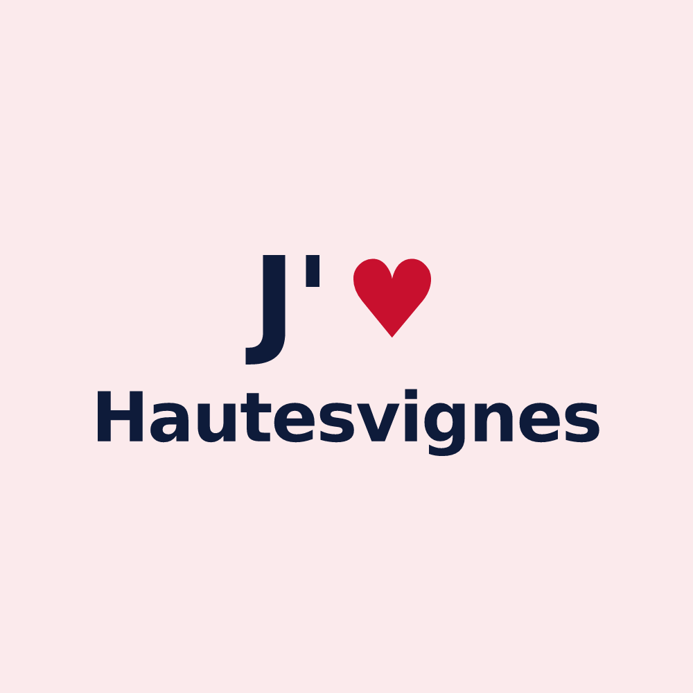 Magnet personnalisé Hautesvignes — design « J'aime Hautesvignes » imprimé sur le magnet
