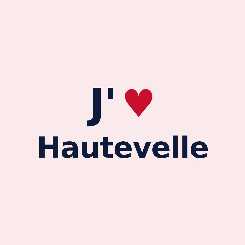 Magnet personnalisé Hautevelle — design « J'aime Hautevelle » imprimé sur le magnet