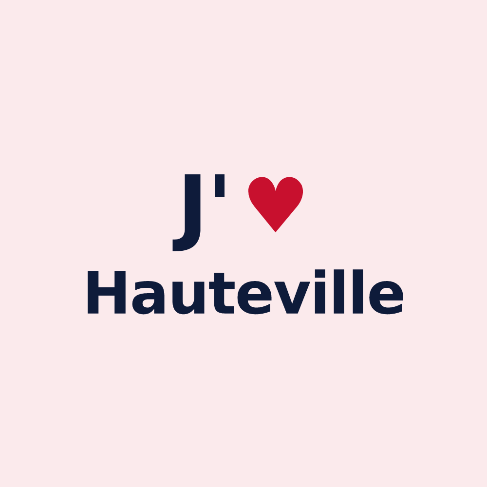Magnet personnalisé Hauteville — design « J'aime Hauteville » imprimé sur le magnet