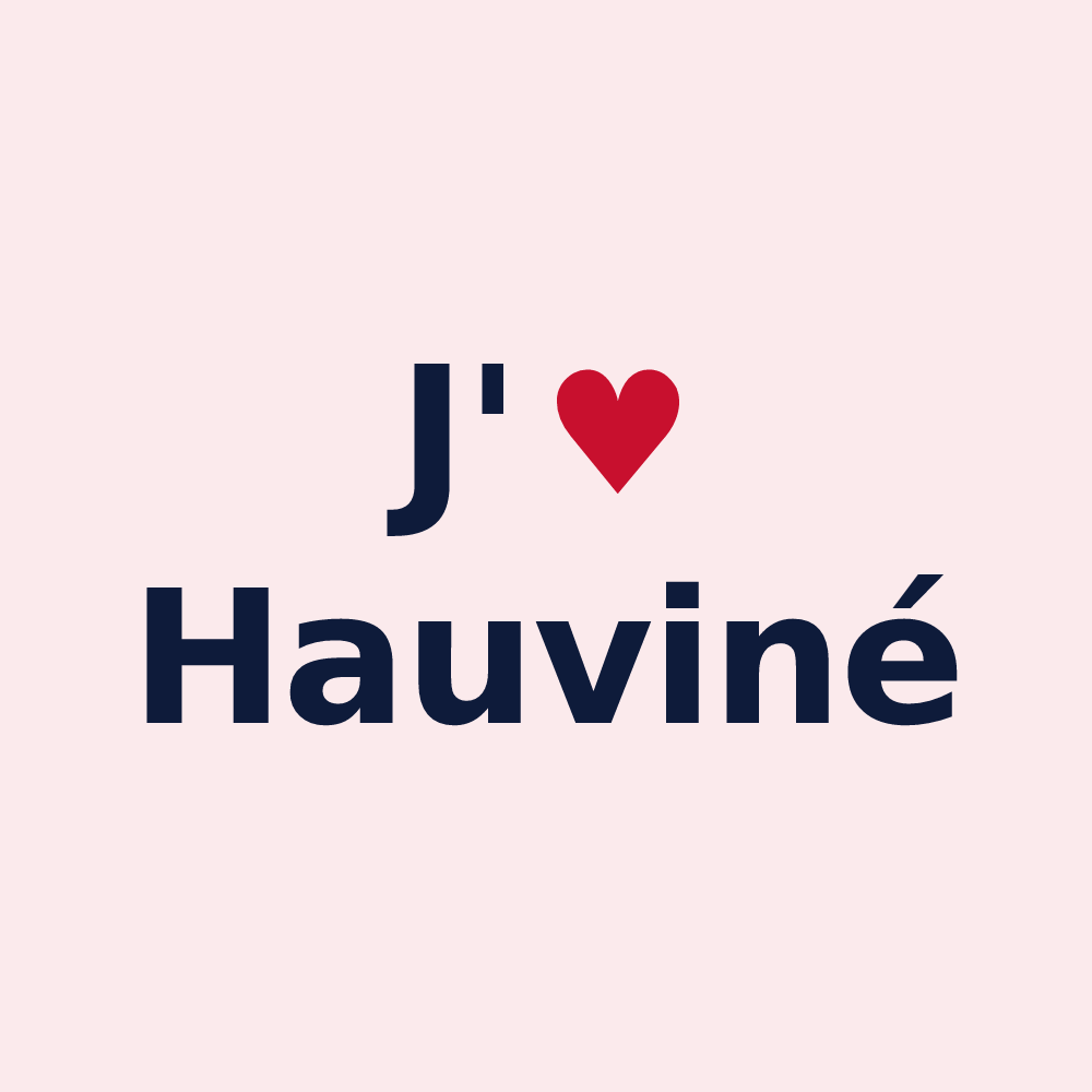 Magnet personnalisé Hauviné — design « J'aime Hauviné » imprimé sur le magnet