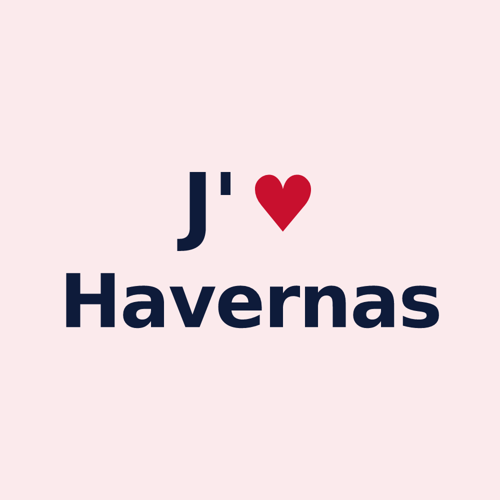Magnet personnalisé Havernas — design « J'aime Havernas » imprimé sur le magnet