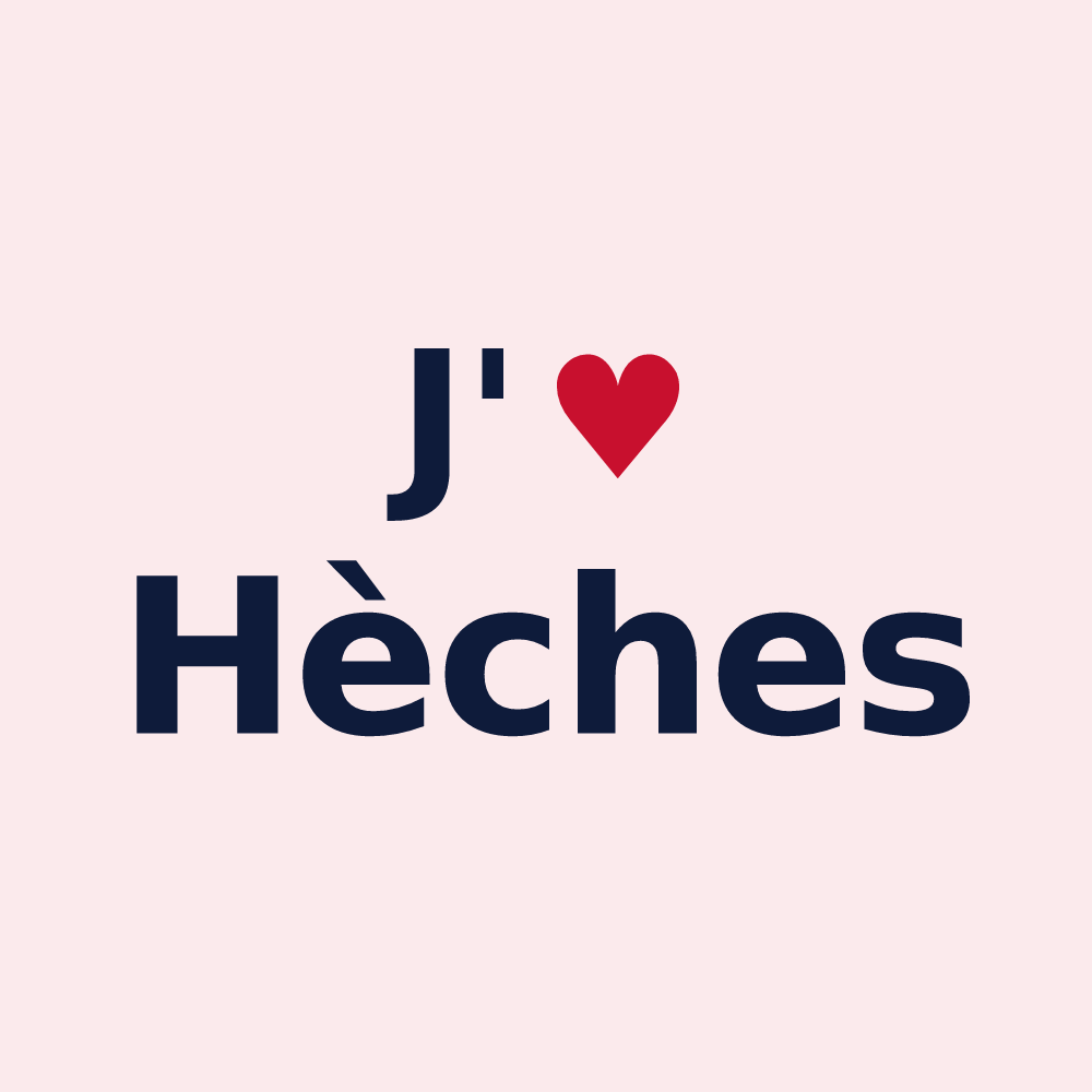 Magnet personnalisé Hèches — design J'aime Hèches
