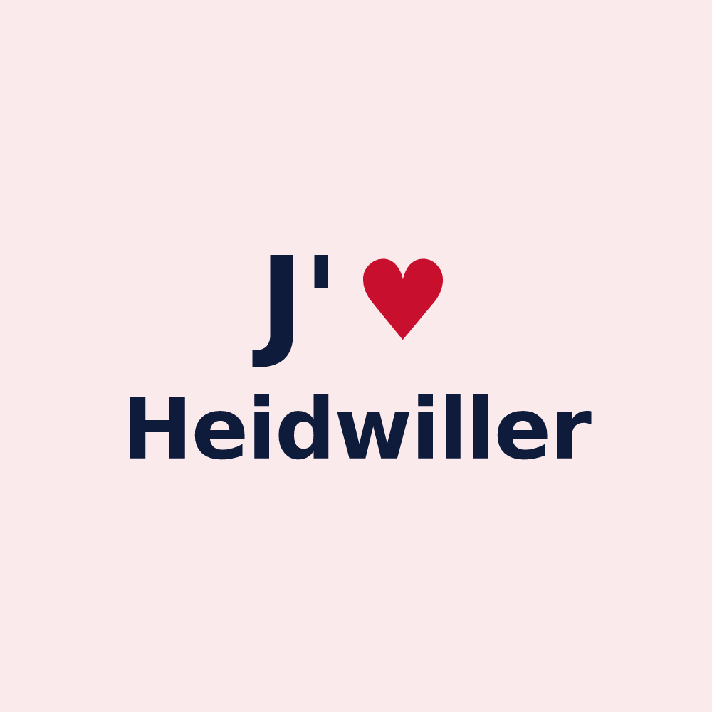Magnet personnalisé Heidwiller — design « J'aime Heidwiller » imprimé sur le magnet