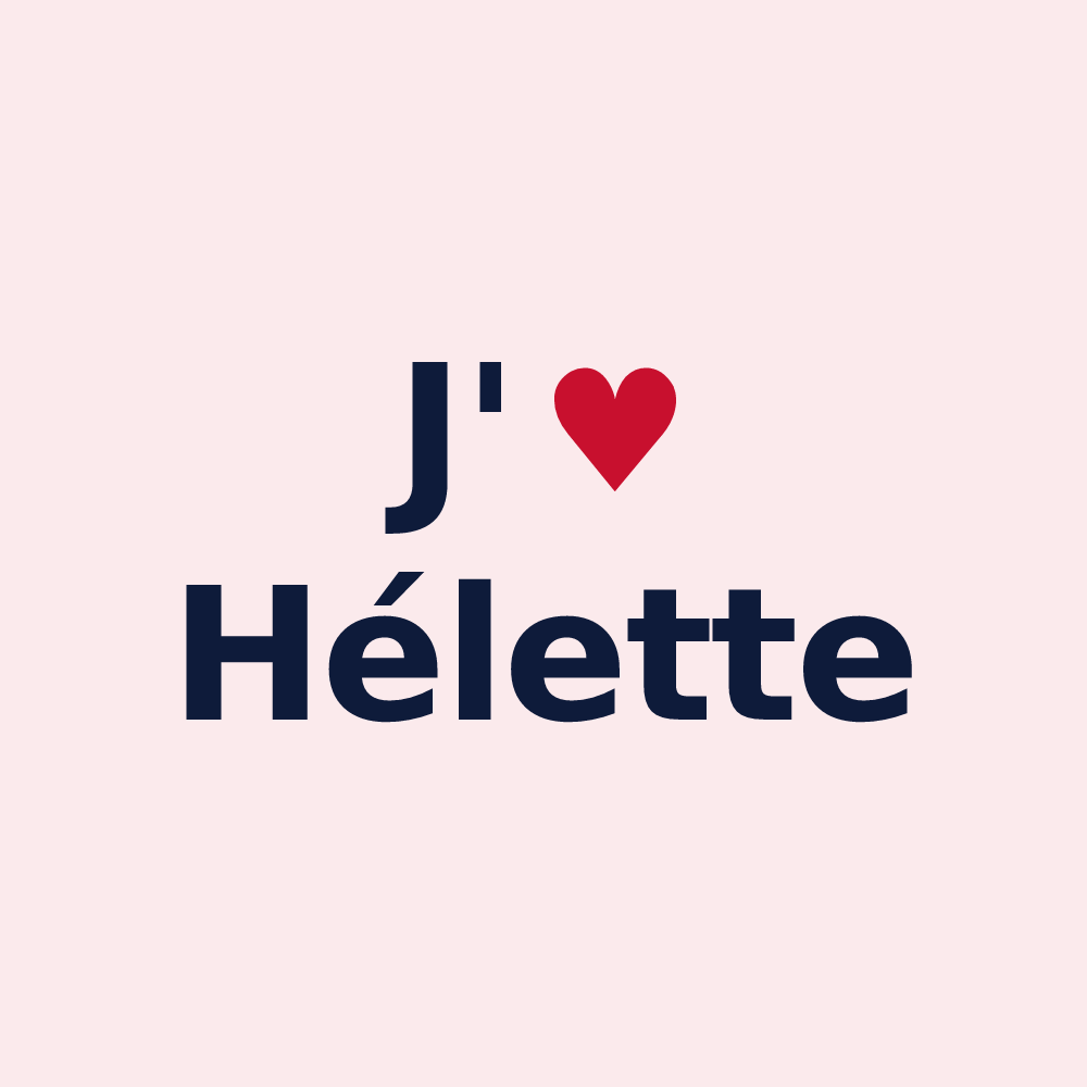 Magnet personnalisé Hélette — design « J'aime Hélette » imprimé sur le magnet