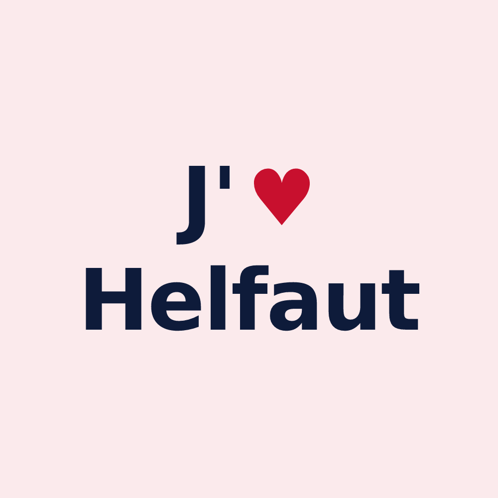 Magnet personnalisé Helfaut — design « J'aime Helfaut » imprimé sur le magnet