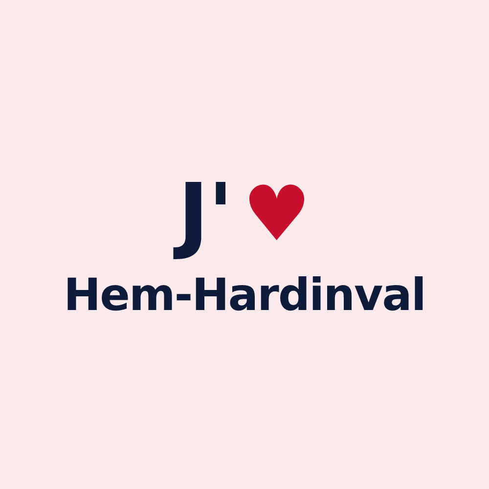 Magnet personnalisé Hem-Hardinval — design J'aime Hem-Hardinval