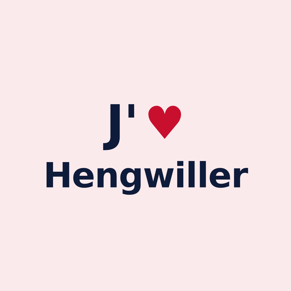 Magnet personnalisé Hengwiller — design J'aime Hengwiller