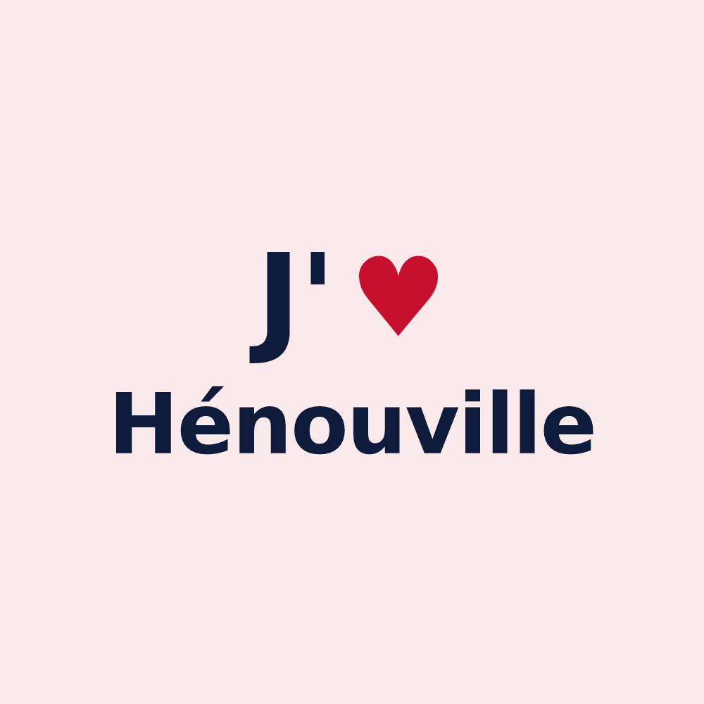 Magnet personnalisé Hénouville — design « J'aime Hénouville » imprimé sur le magnet