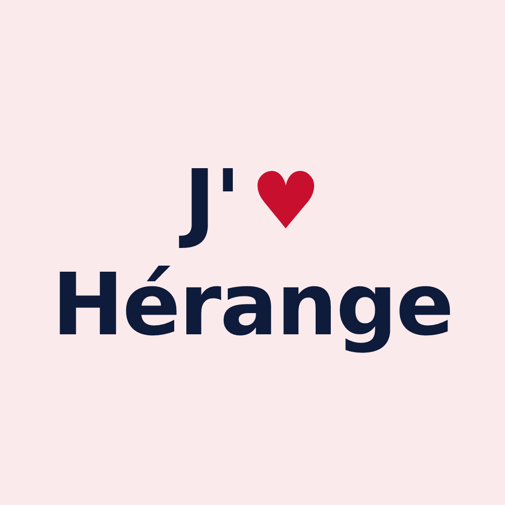 Magnet personnalisé Hérange — design « J'aime Hérange » imprimé sur le magnet