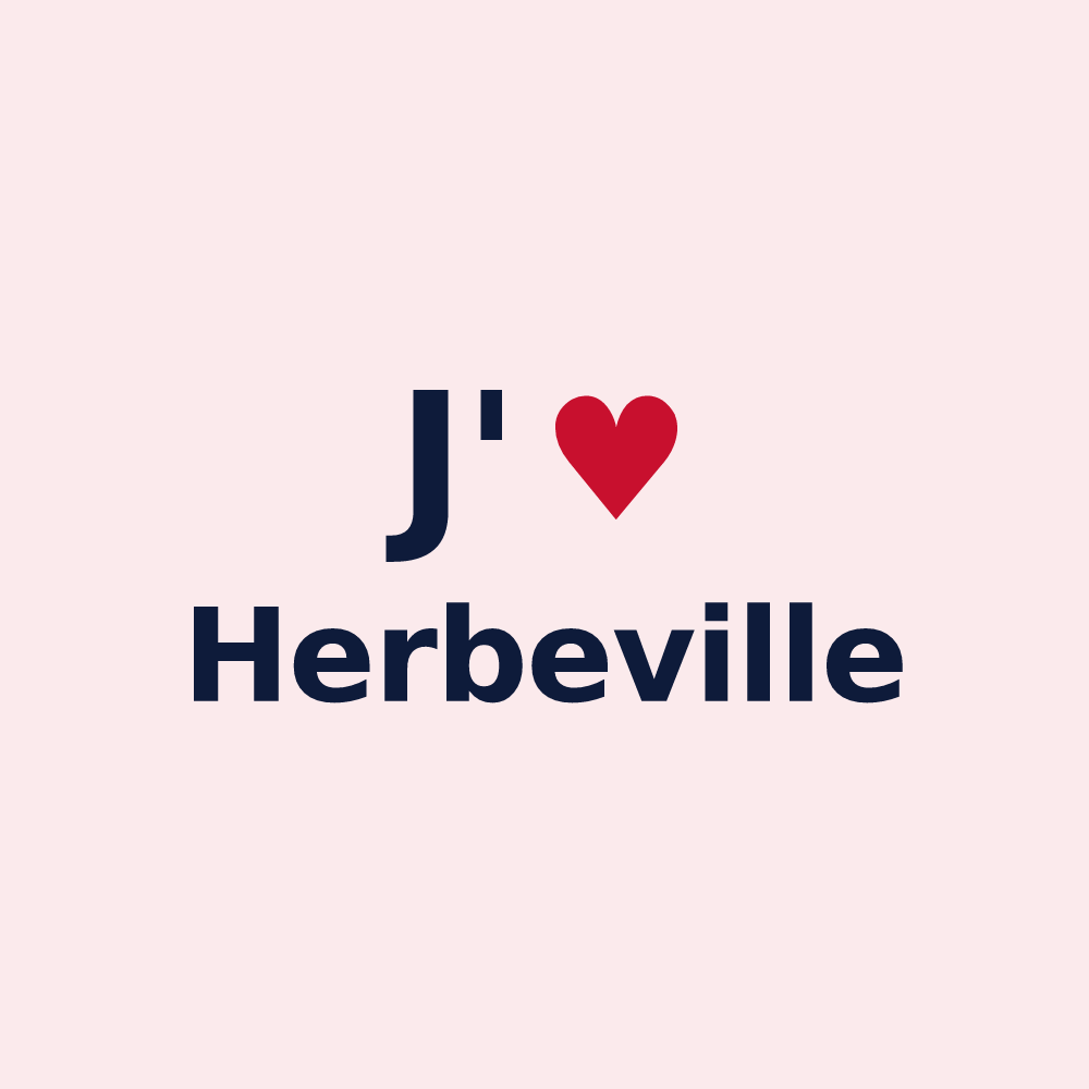 Magnet personnalisé Herbeville — design J'aime Herbeville