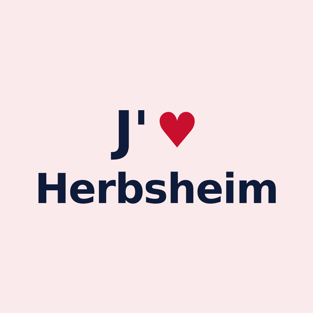 Magnet personnalisé Herbsheim — design J'aime Herbsheim