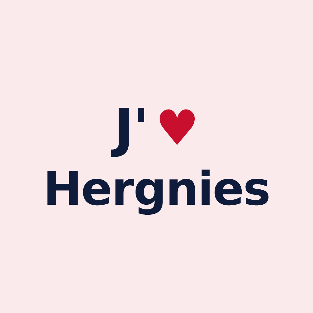 Magnet personnalisé Hergnies — design J'aime Hergnies