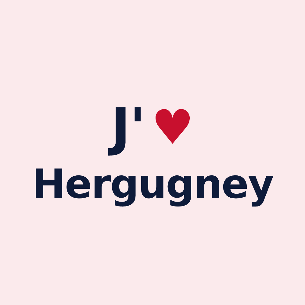 Magnet personnalisé Hergugney — design J'aime Hergugney