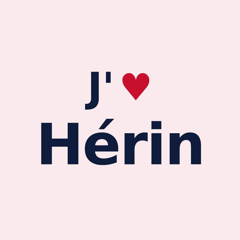 Magnet personnalisé Hérin — design J'aime Hérin