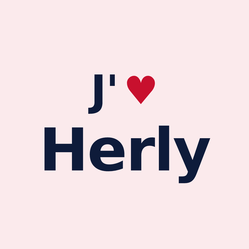 Magnet personnalisé Herly — design « J'aime Herly » imprimé sur le magnet