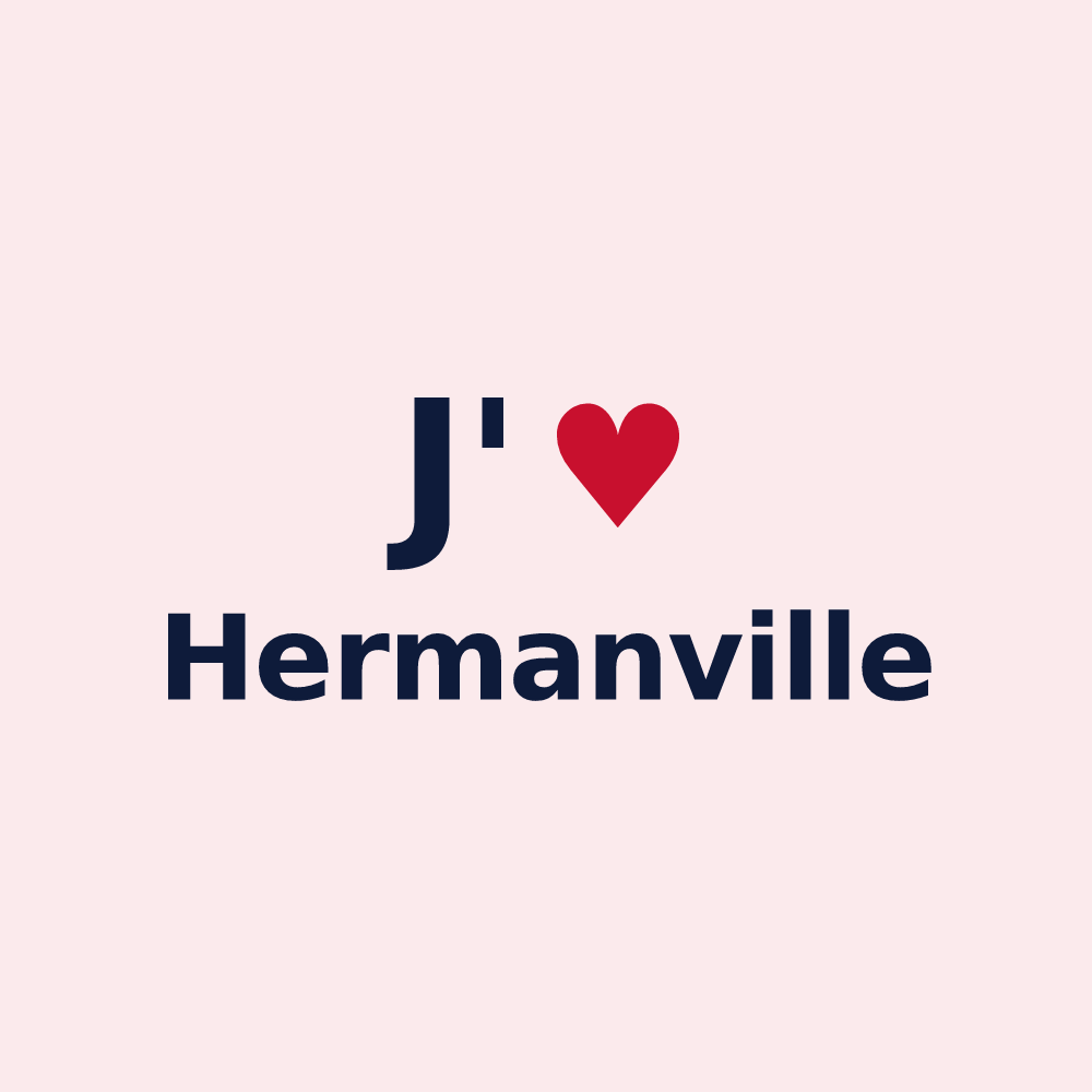 Magnet personnalisé Hermanville — design J'aime Hermanville