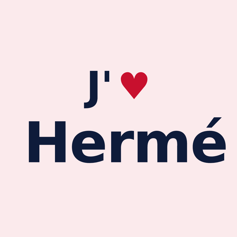 Magnet personnalisé Hermé — design « J'aime Hermé » imprimé sur le magnet