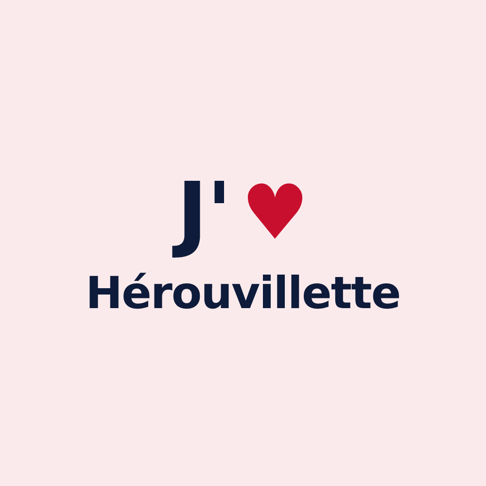 Magnet personnalisé Hérouvillette — design « J'aime Hérouvillette » imprimé sur le magnet