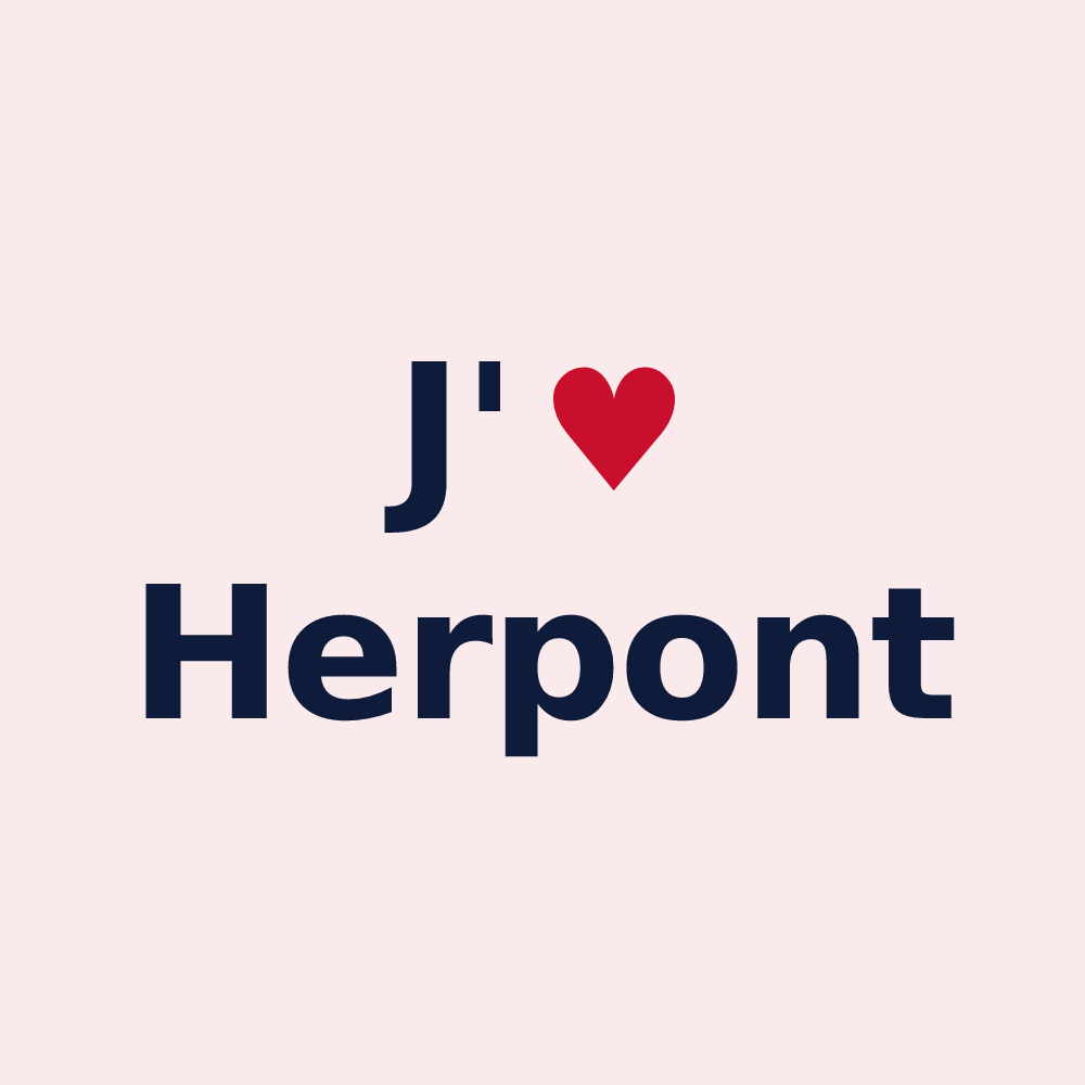 Magnet personnalisé Herpont — design J'aime Herpont