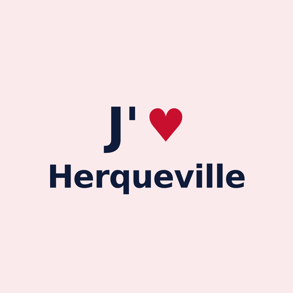 Magnet personnalisé Herqueville — design J'aime Herqueville