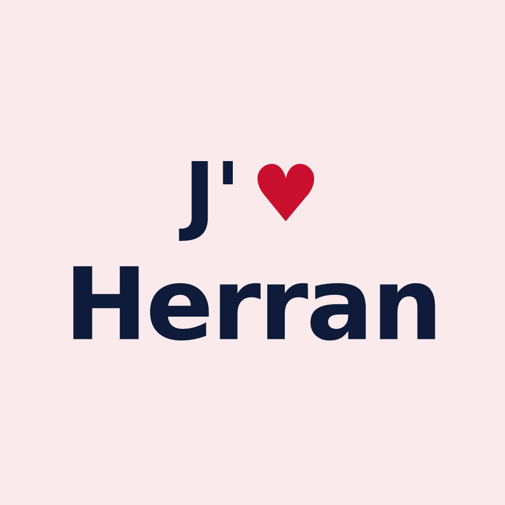 Magnet personnalisé Herran — design J'aime Herran