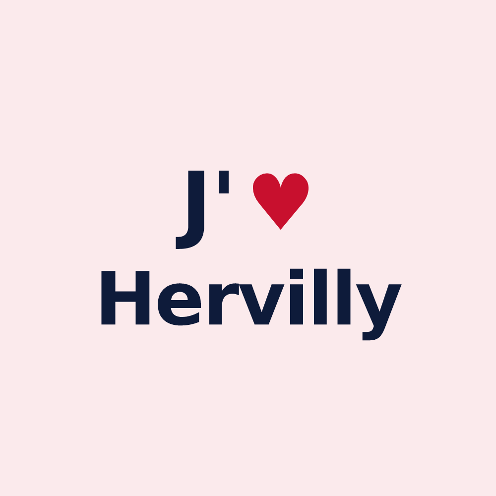Magnet personnalisé Hervilly — design J'aime Hervilly