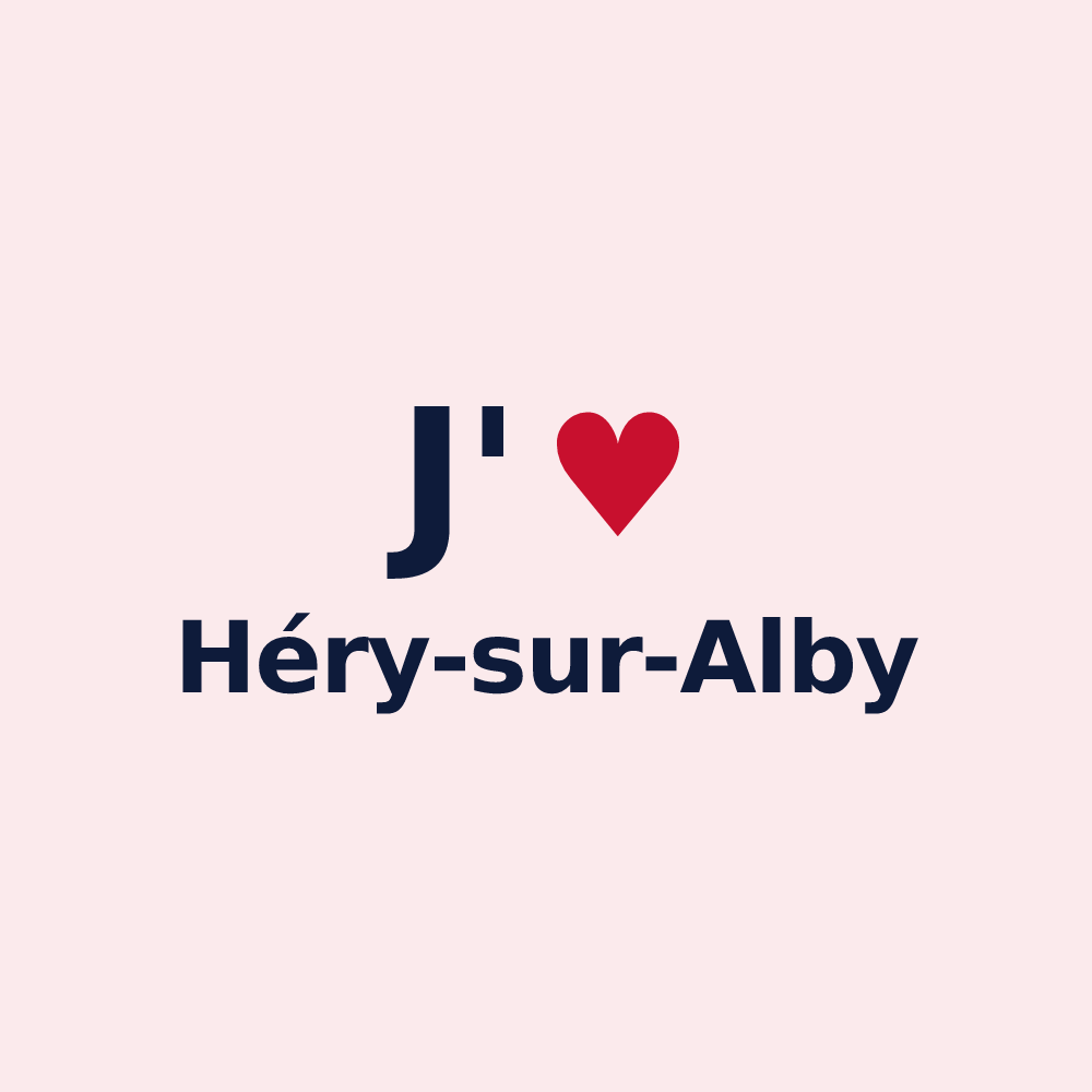 Magnet personnalisé Héry-sur-Alby — design J'aime Héry-sur-Alby