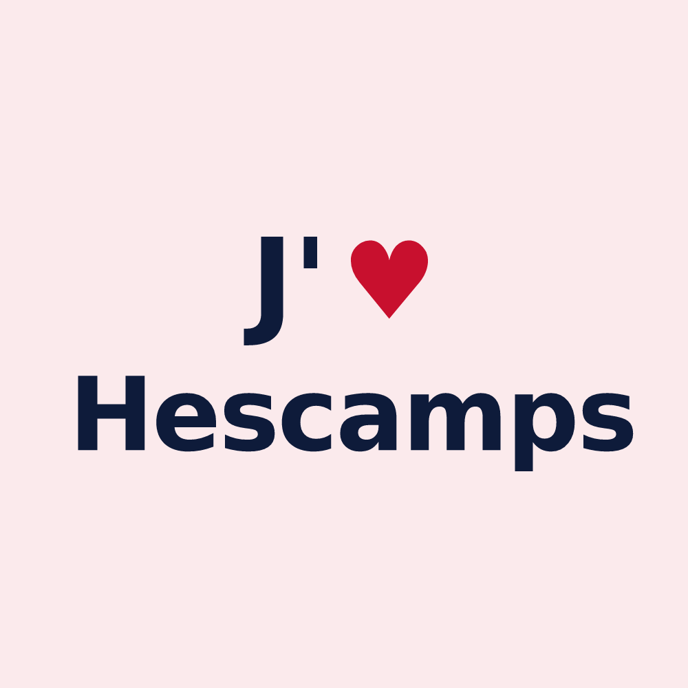 Magnet personnalisé Hescamps — design J'aime Hescamps