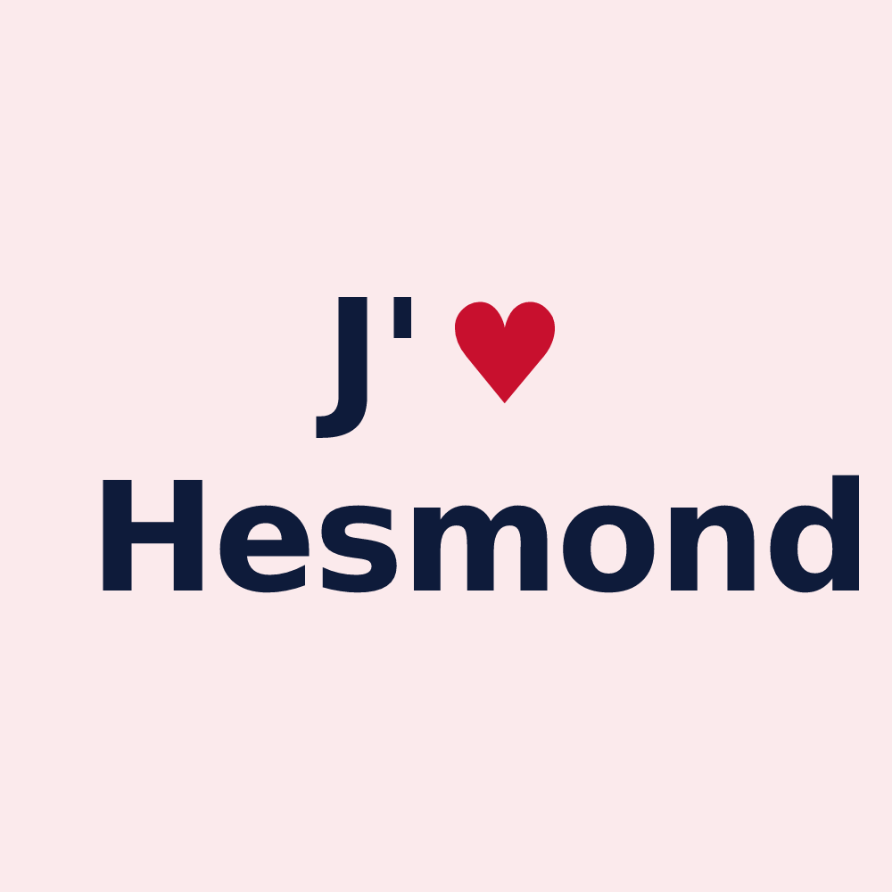 Magnet personnalisé Hesmond — design « J'aime Hesmond » imprimé sur le magnet