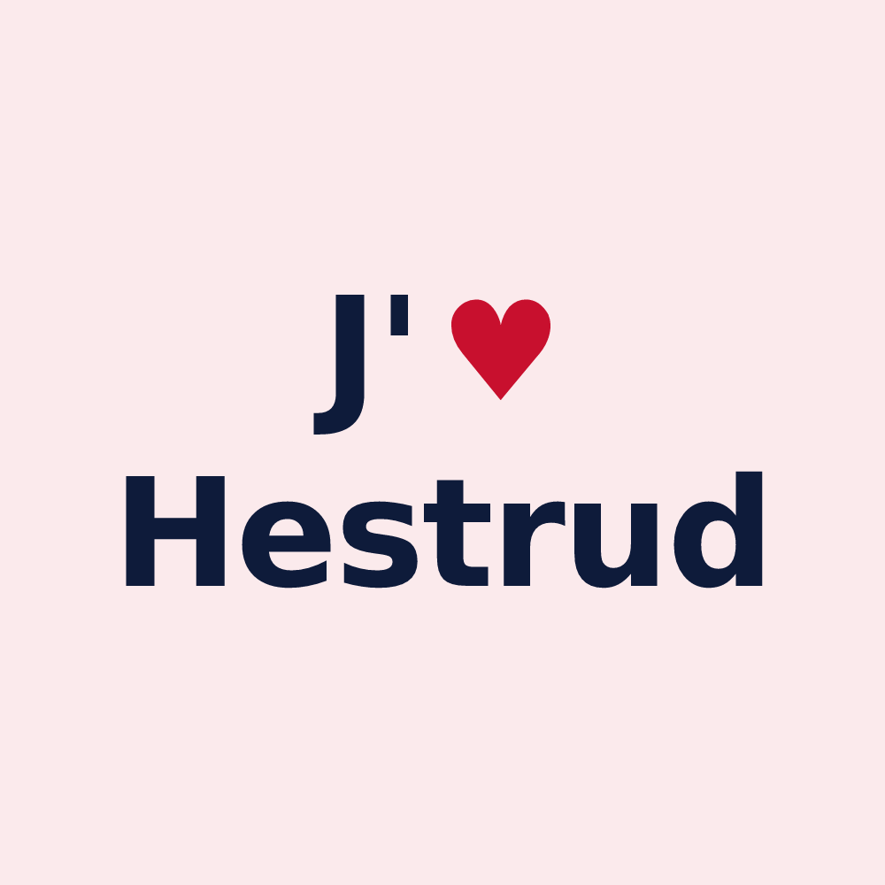 Magnet personnalisé Hestrud — design J'aime Hestrud