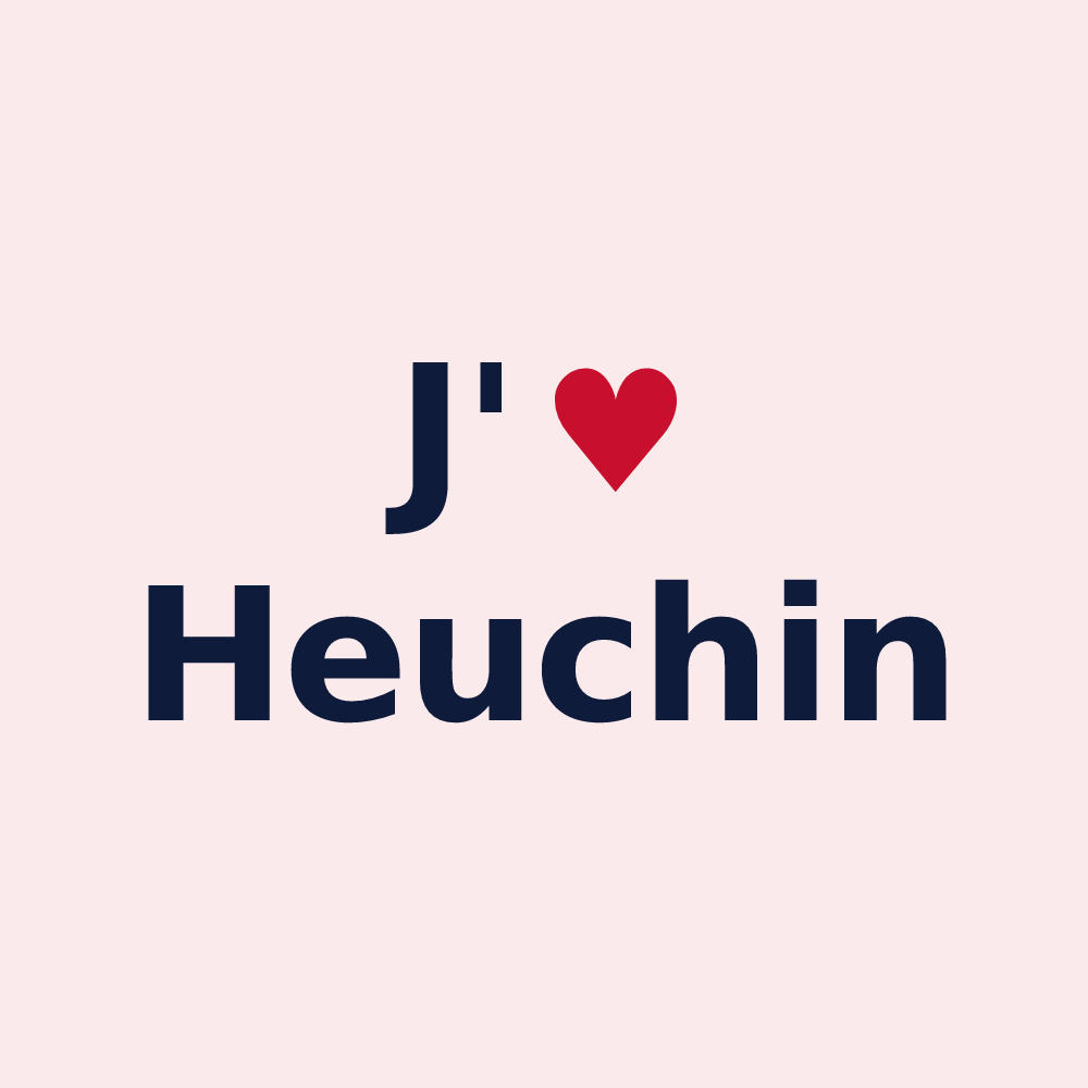 Magnet personnalisé Heuchin — design « J'aime Heuchin » imprimé sur le magnet