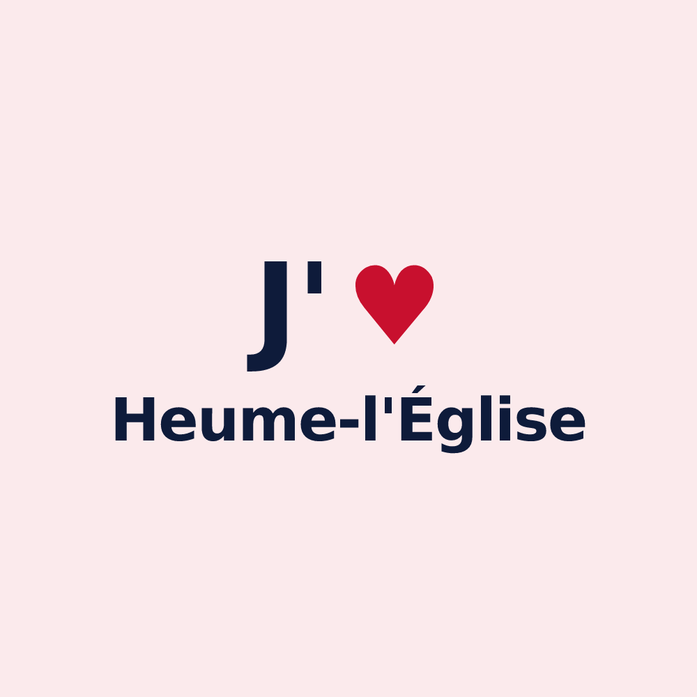 Magnet personnalisé Heume-l'Église — design « J'aime Heume-l'Église » imprimé sur le magnet